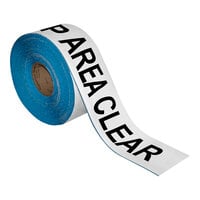 Superior Mark 4" x 100' White / Black "Keep Area Clear" Safety Floor Tape