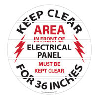 Superior Mark 17 1/2" Black / Red "Electrical Panel Keep Clear For 36 Inches Safety Floor Sign