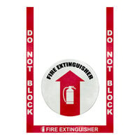Superior Mark 24" x 36" Red / White Rubber "Do Not Block Fire Extinguisher" Safety Floor Sign Kit