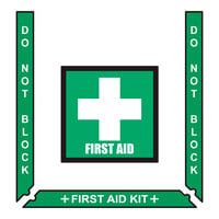 Superior Mark 24" x 36" Green / White Rubber "First Aid" Safety Floor Sign Kit