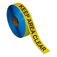 Superior Mark 2" x 100' Yellow / Black "Keep Area Clear" Safety Floor Tape