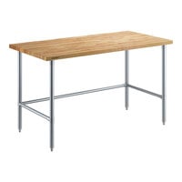 Regency 30" x 60" Wood Top Work Table with Galvanized Base