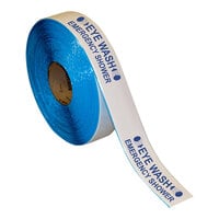 Superior Mark 2" x 100' White / Blue "Eye Wash Emergency Shower" Safety Floor Tape