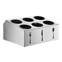 ServSense™ Black 24-Section Dual-Sided Countertop Condiment Organizer - 16  1/4 x 16 3/4 x 14