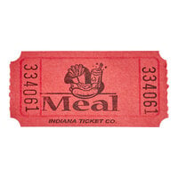 Red 1-Part "Meal" Raffle Ticket - 1000/Roll