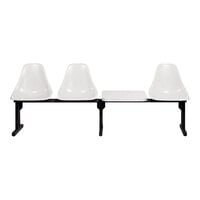 Sol-O-Matic Three-Person White Modular Seating Unit with Table