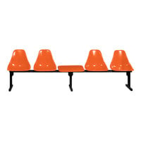 Sol-O-Matic Four-Person Orange Modular Seating Unit with Table