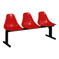 Sol-O-Matic Three-Person Holly Red Modular Seating Unit