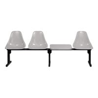 Sol-O-Matic Three-Person Platinum Modular Seating Unit with Table
