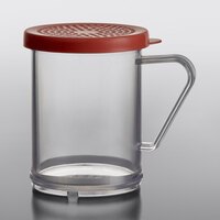 Tablecraft 166C 10 oz. Polycarbonate Shaker with Rose Lid for Medium Ground Product