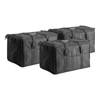 Choice Black Large Insulated Nylon Cooler Bag (Holds 72 Cans) - 3/Case