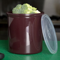 Carlisle 034101 Brown 1.2 Qt. Poly-Tuf Round Crock with Lid