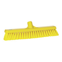 Vikan 31796 16 1/8" Yellow Push Broom Head with Flagged Bristles