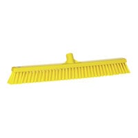 Vikan 31946 24" Yellow Push Broom Head with Flagged / Unflagged Bristles