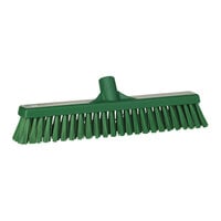 Vikan 31742 16 1/8" Green Push Broom Head with Flagged / Unflagged Bristles