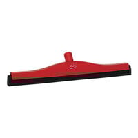 Vikan 77534 19 11/16" Red Double Foam Floor Squeegee with Plastic Frame