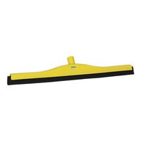 Vikan 77546 23 5/8" Yellow Double Foam Floor Squeegee with Plastic Frame