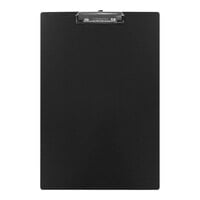 Saunders 11 3/4" x 18" Black Tabloid Size Aluminum Clipboard with Chrome Clip