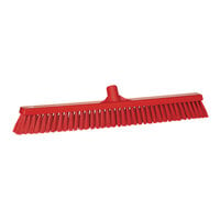 Vikan 31944 24" Red Push Broom Head with Flagged / Unflagged Bristles