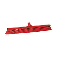 Vikan 31994 24" Red Push Broom Head with Flagged Bristles