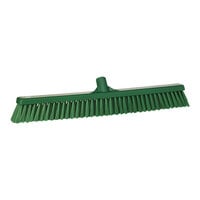 Vikan 31942 24" Green Push Broom Head with Flagged / Unflagged Bristles