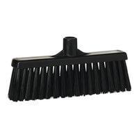 Vikan 31669 12 3/16" Black Straight Lobby Broom Head with Unflagged Bristles