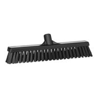 Vikan 31749 16 1/8" Black Push Broom Head with Flagged / Unflagged Bristles