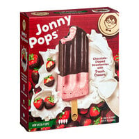 JonnyPops Chocolate-Dipped Strawberries with Fresh Cream Popsicle 2.06 fl. oz. - 24/Case