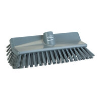 Vikan 704788 10 3/8" Gray High-Low Brush Head with Medium Stiff Bristles