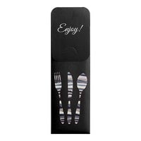 Dinex Black Enjoy Paper Cutlery Caddy 16" x 16" - 600/Case