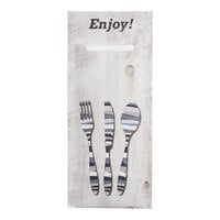 Dinex Woodgrain Enjoy Paper Cutlery Caddy 13" x 13" - 520/Case