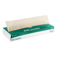 Durable Packaging 12 x 10 3/4 Green Choice Interfolded Kraft Unbleached Brown Soy Wax Deli Sheets - 6000/Case