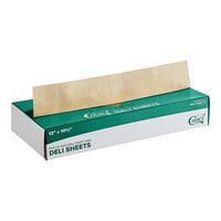 EcoChoice 12" x 10 3/4" Interfolded Natural Kraft Deli Wrap Wax Paper - 500/Box