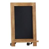 Flash Furniture Canterbury 9 1/2" x 14" Torched Wood Magnetic Tabletop Chalkboard with Metal Scrolled Legs