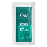 Choice 8" x 10" Lemon Scented Moist Towelette / Wet Nap - 100/Pack