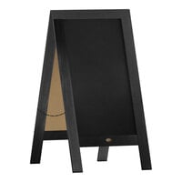 Flash Furniture Canterbury 40" x 20" Vintage Black Wood Magnetic A-Frame Chalkboard