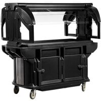 Cambro VBRU5110 Black 5' Versa Ultra Food / Salad Bar with Storage and Standard Casters