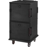 Cambro UPC1600HD110 Ultra Camcarts® Black Insulated Food Pan Carrier with Heavy-Duty Casters - Holds 24 Pans