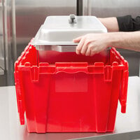 Vollrath 52645 Tote 'N Store 23 5/8 inch x 13 7/8 inch x 11 5/8 inch Red Chafer Box