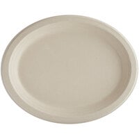 World Centric 12" No PFAS Added Oval Compostable Fiber Plate - 500/Case