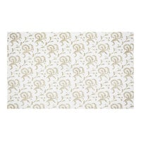 14 5/8" x 8 7/8" 3-Ply Glassine 5 lb. White Candy Box Pad with Gold Floral Pattern - 50/Case