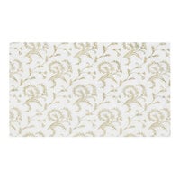 9 1/8" x 5 3/8" 3-Ply Glassine 1 lb. White Candy Box Pad with Gold Floral Pattern - 250/Case