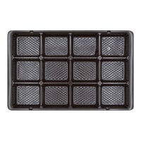 9 5/16" x 6" x 15/16" Brown 12-Cavity Candy Tray - 250/Case