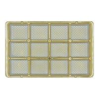 9 5/16" x 6" x 15/16" Gold 12-Cavity Candy Tray - 250/Case