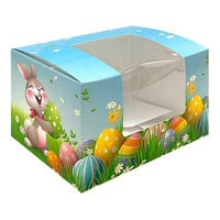 5 1/2" x 4" x 3 1/2" 1-Piece 1 lb. Egg / Bunny Easter Egg Candy Box with Window - 250/Case