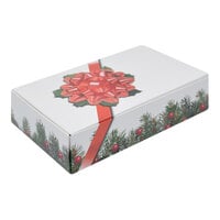 7 1/4" x 4 5/8" x 1 3/4" 1-Piece 1 1/2 lb. Bow and Berries Candy Box - 250/Case