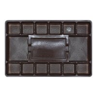 9 5/16" x 6" x 15/16" Brown 15-Cavity Candy Tray - 250/Case