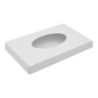 9 3/8" x 6" x 1 1/8" 2-Piece 1 lb. White Candy Box with Oval Window - 250/Case
