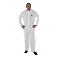 Cordova White Defender Premium Microporous Film and Non-Woven Polyolefin Collared Coveralls - 25/Case