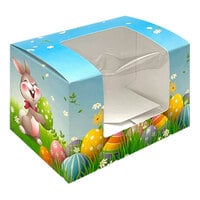 4 5/8" x 3 1/8" x 3 1/8" 1-Piece 1/2 lb. Egg / Bunny Easter Egg Candy Box with Window - 250/Case